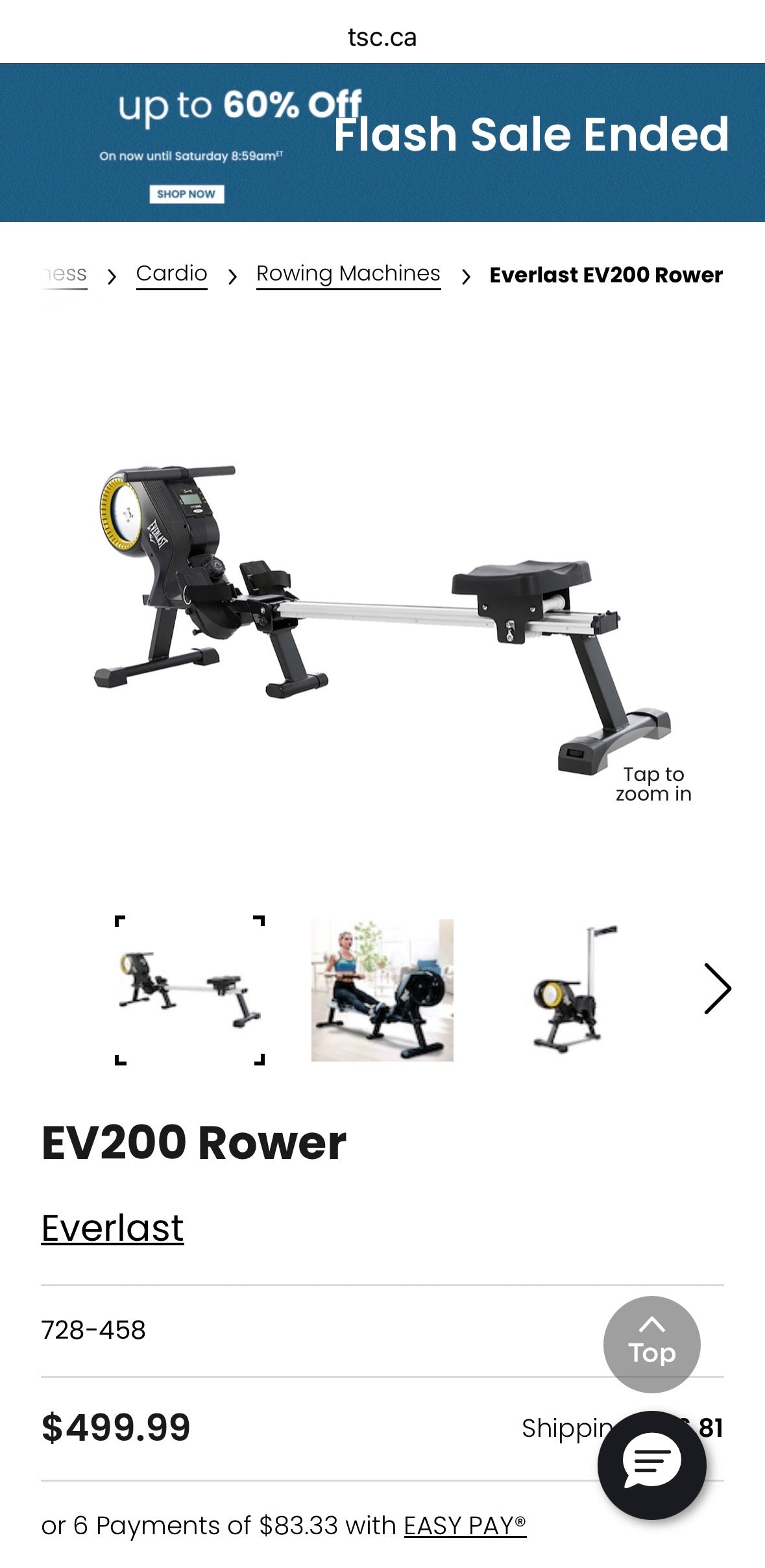 Everlast EV200 Rowing Machine