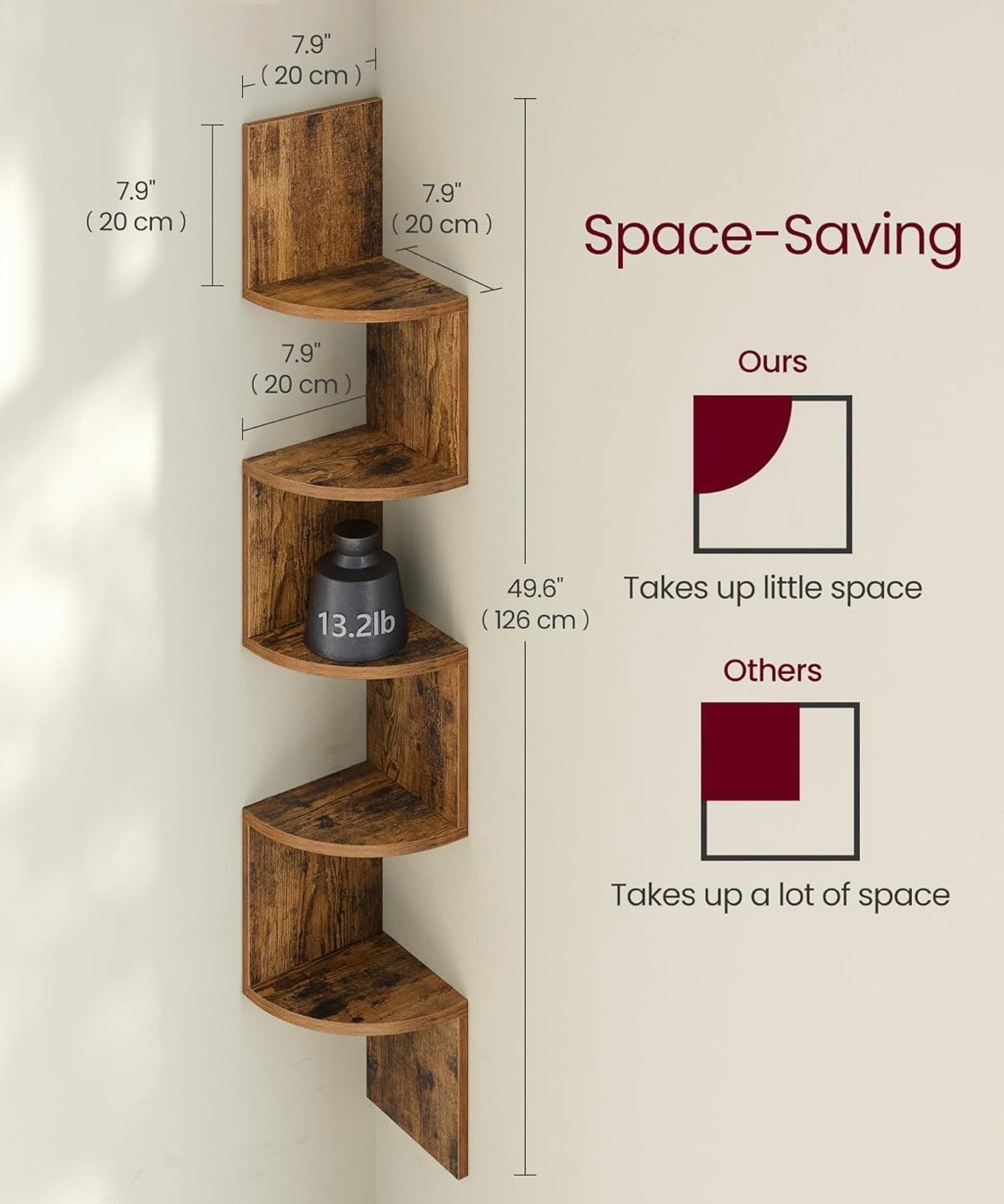 Modern Zigzag Wall-Mounted Corner Shelf