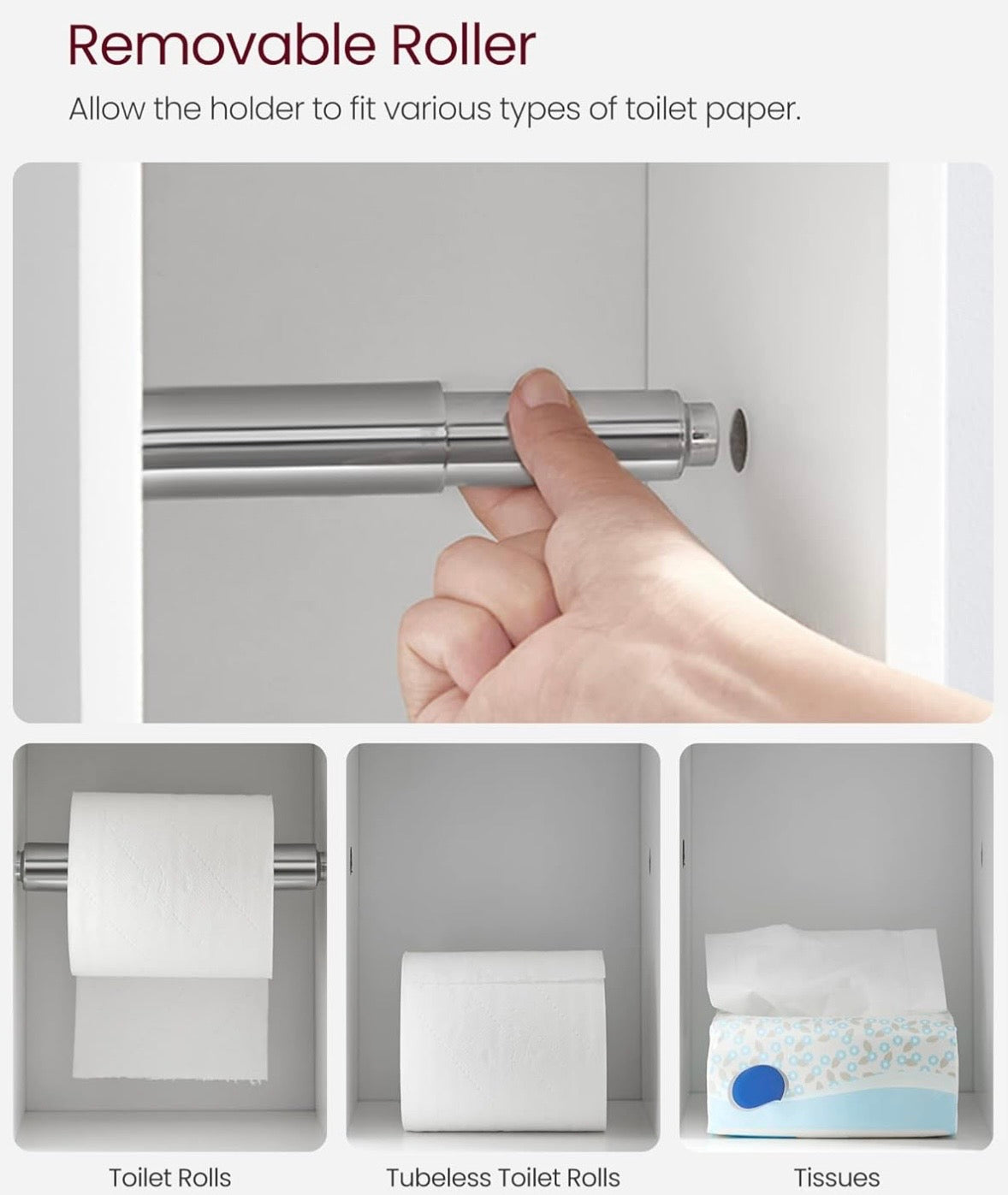 VASAGLE Slim Bathroom Storage Cabinet