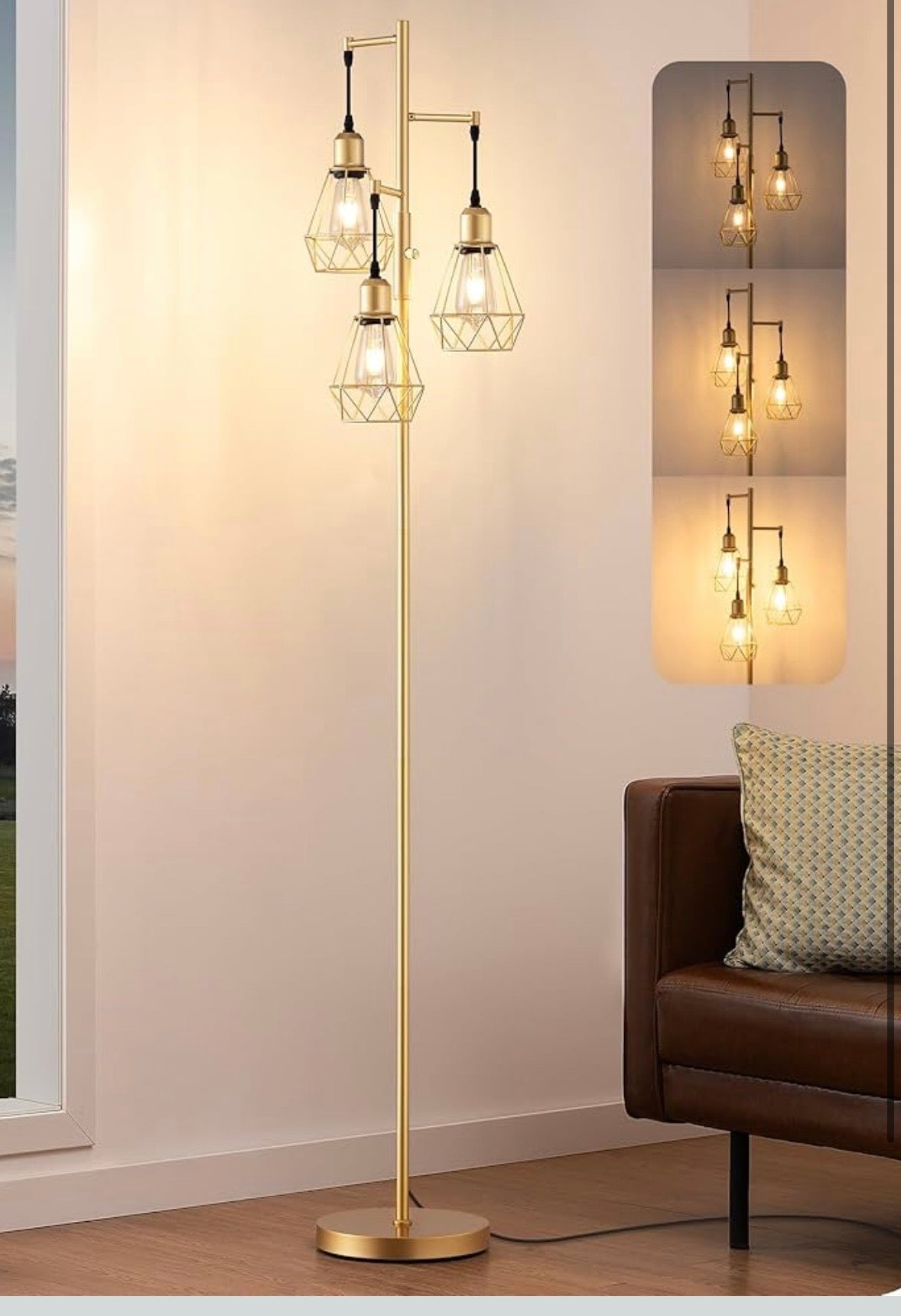 EDISHINE Farmhouse Floor Lamp