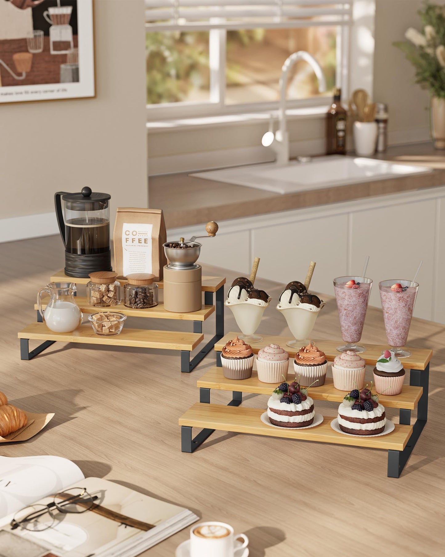 SONGMICS 3-Tier Expandable Spice Rack Set