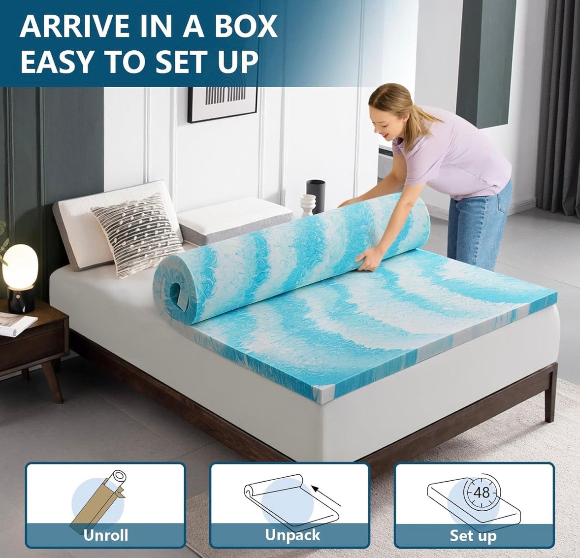 SakuraHome King Memory Foam Mattress Topper