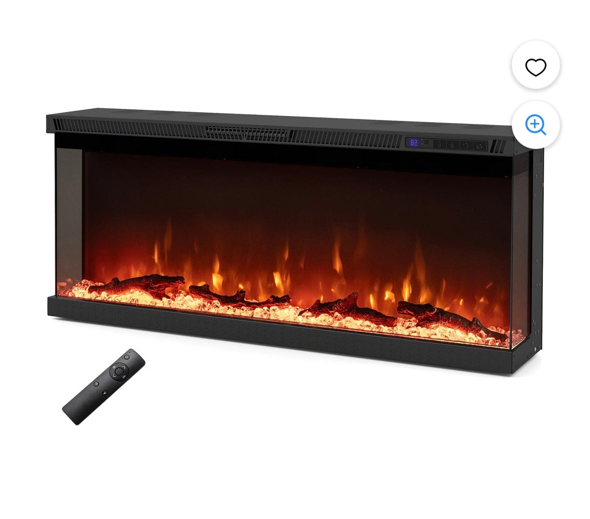 40” 3-Sided Electric Fireplace Heater – 5000 BTU
