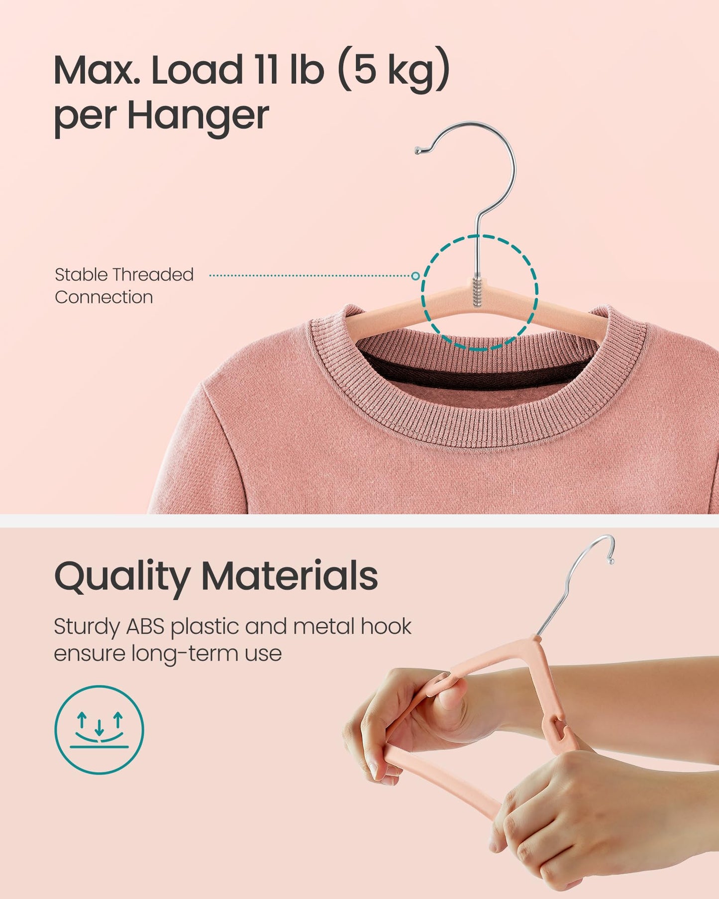 Kids Velvet Slim Hangers – Coral Pink