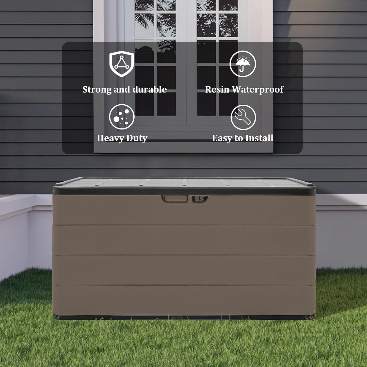 ZZM 100-Gallon Resin Deck Box with Wheels