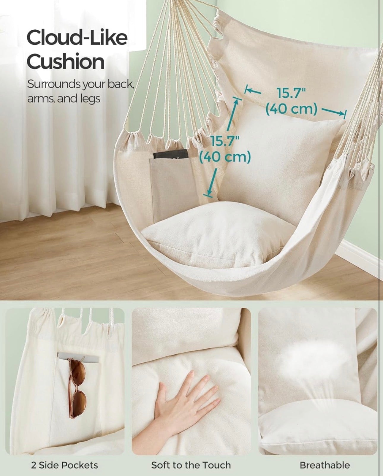 SONGMICS Hanging Hammock Chair