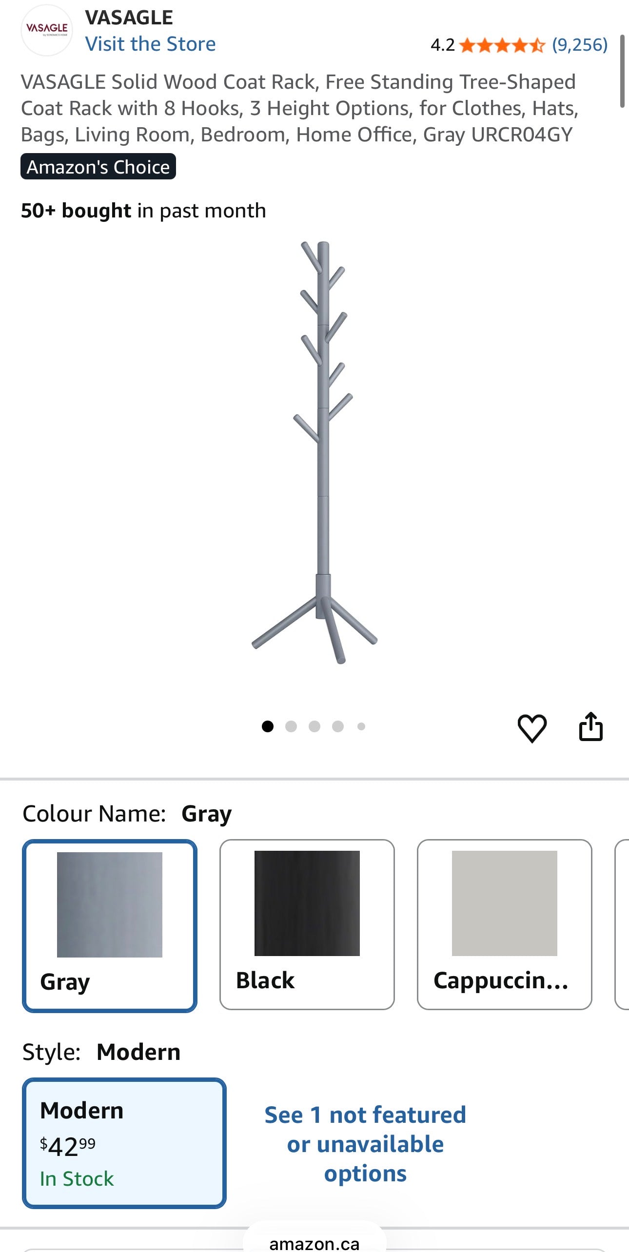 VASAGLE Solid Wood Coat Rack