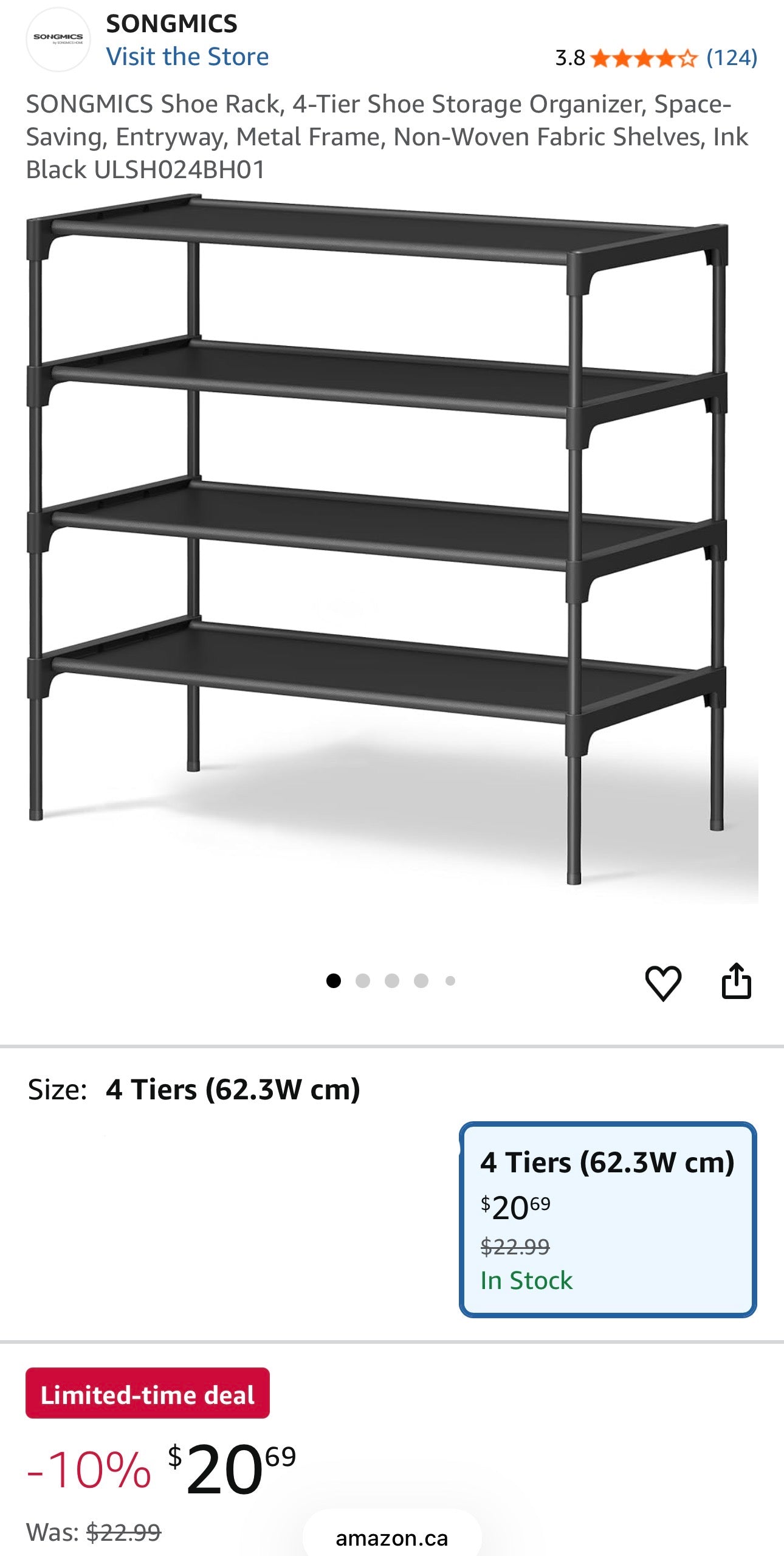 4-Tier Shoe Rack Organizer