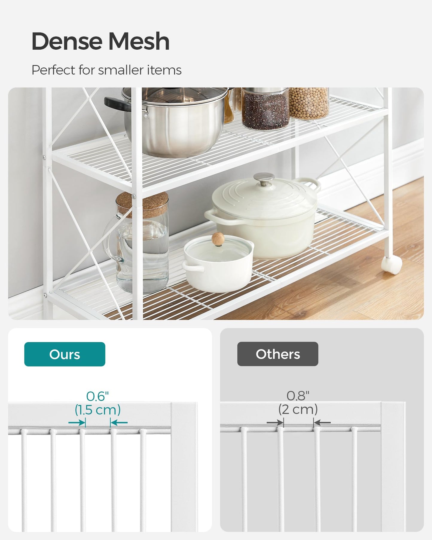 3-Tier All-Metal Rolling Storage Rack