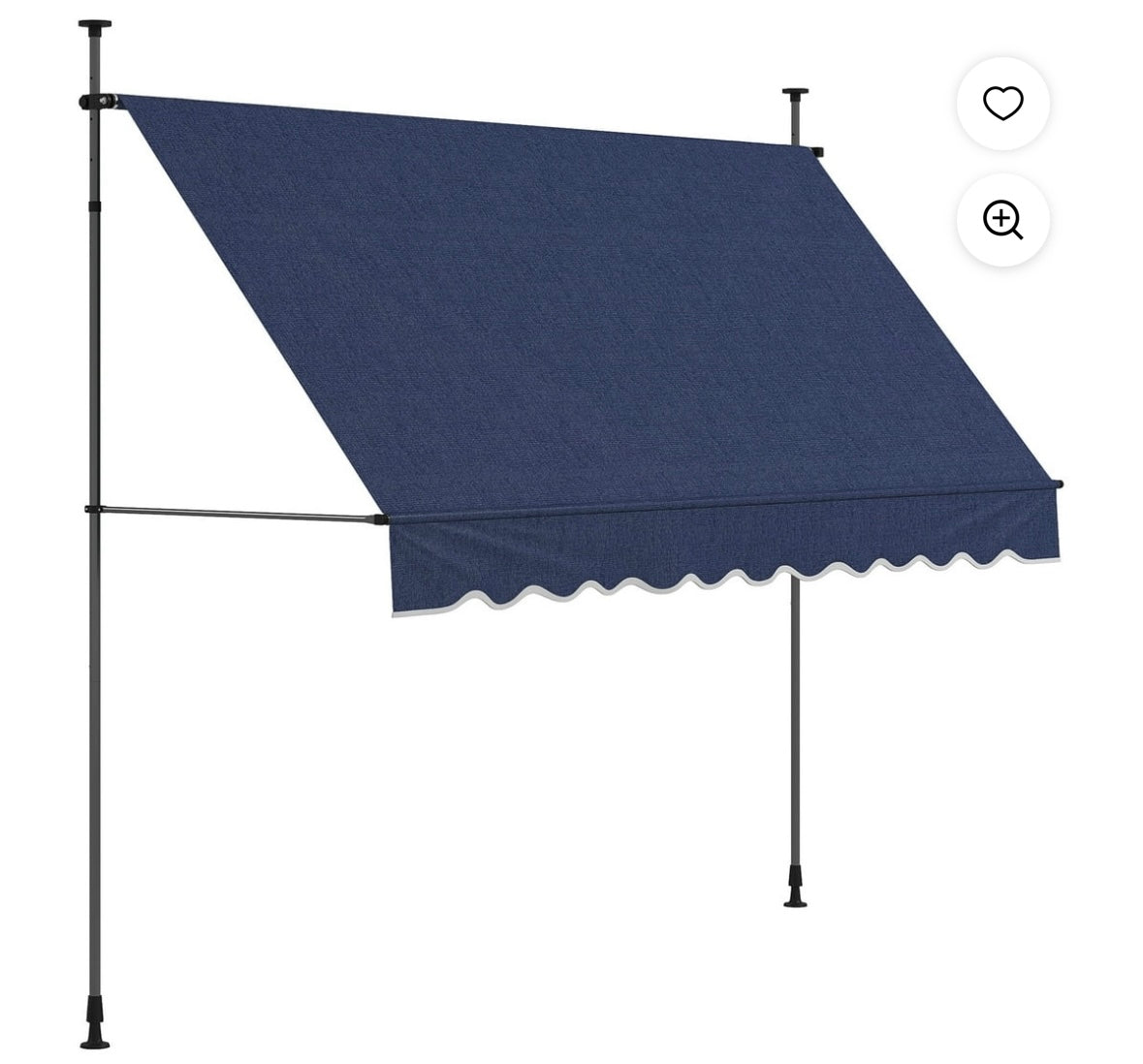 Outsunny Freestanding Retractable Awning – Adjustable Tilt & Height | UV Protection | Aluminum & Steel Frame