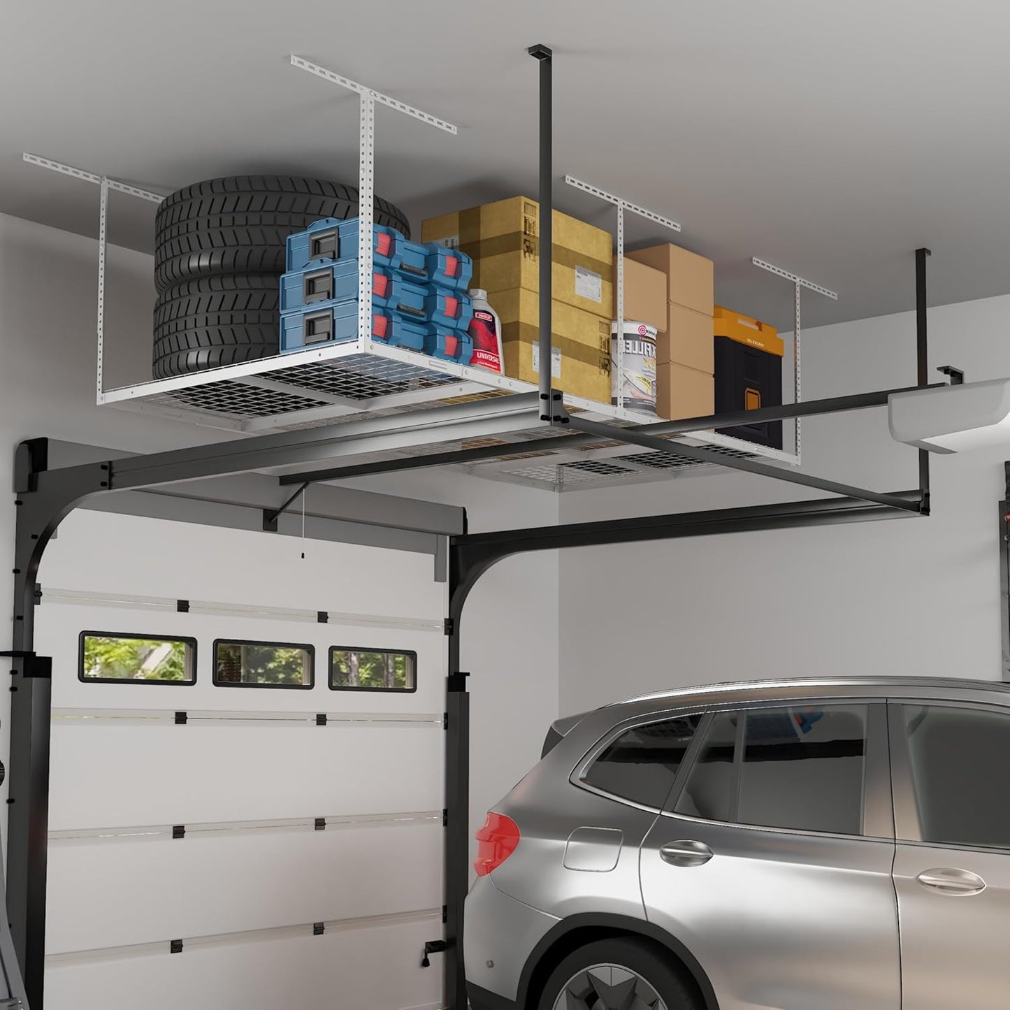 Heavy-Duty Garage Overhead Storage Rack – 4’ x 8’