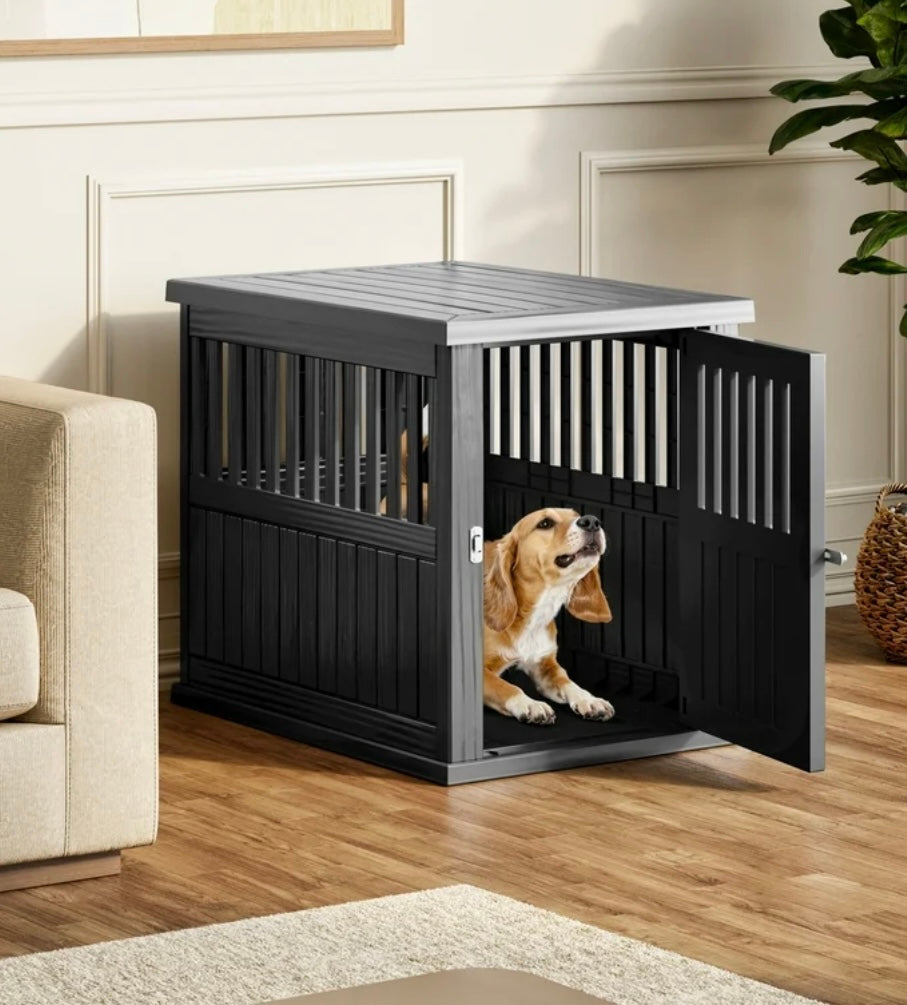 Modern Dog Crate End Table – Decorative Pet Kennel Furniture