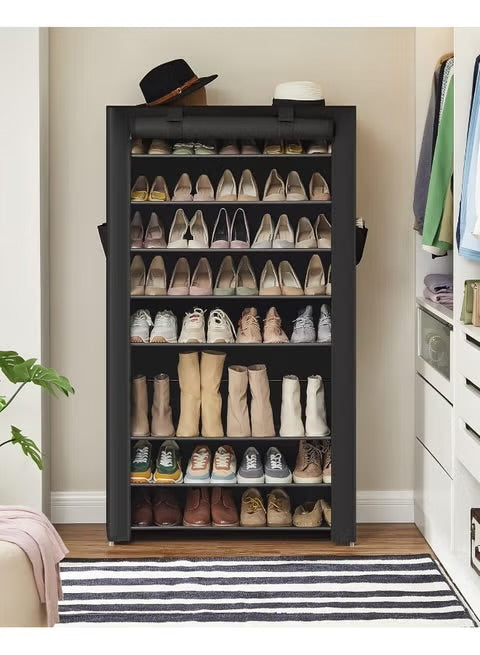 SONGMICS 10-Tier Shoe Rack with Cover – Large Capacity Organizer