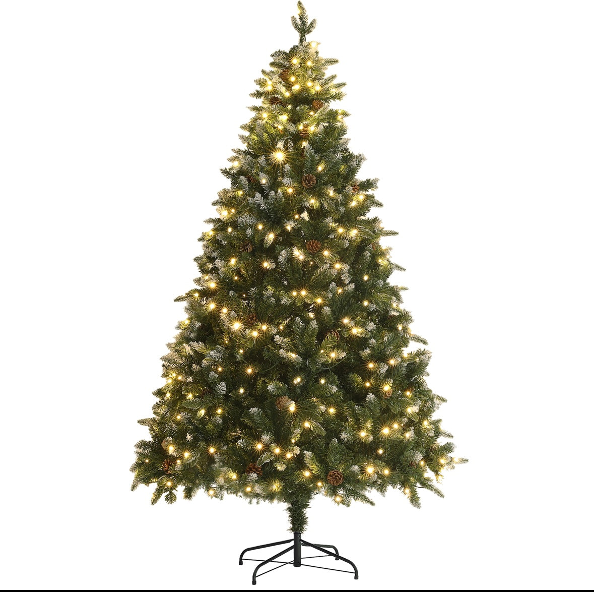 7-ft Pre-Lit LED Artificial Christmas Tree – 11 Lighting Modes | Warm & Color Options | Flame-Retardant Branches | Steel Stand