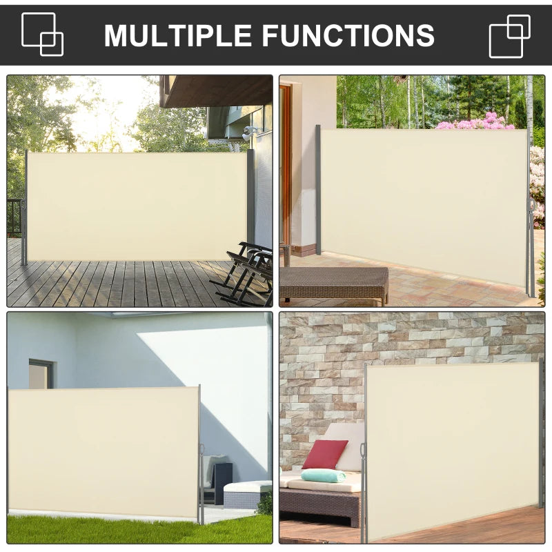 Outsunny Retractable Patio Privacy Side Awning