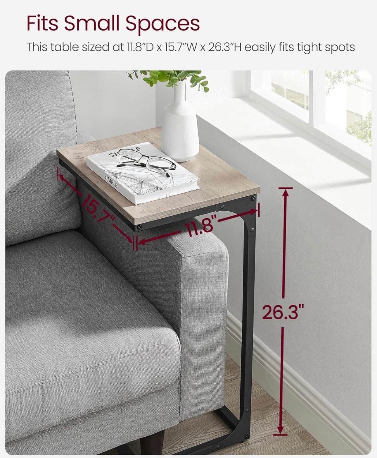 C-Shaped Sofa Side Table