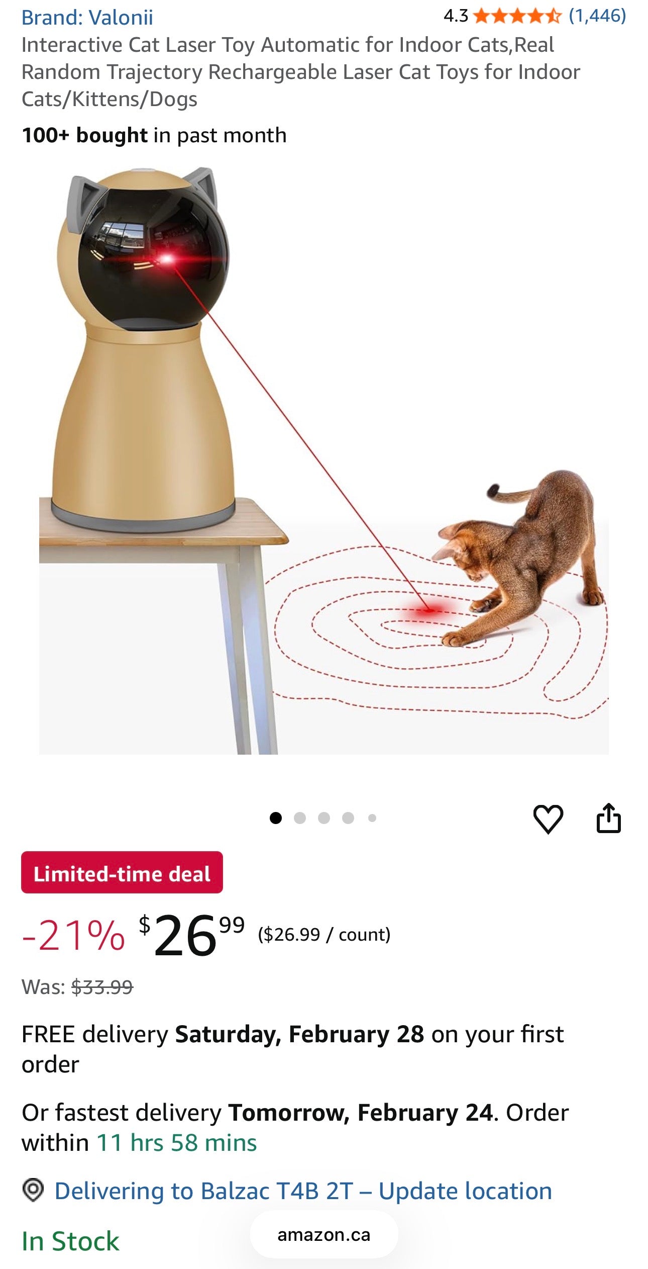 Valonii Automatic Interactive Laser Pet Toy