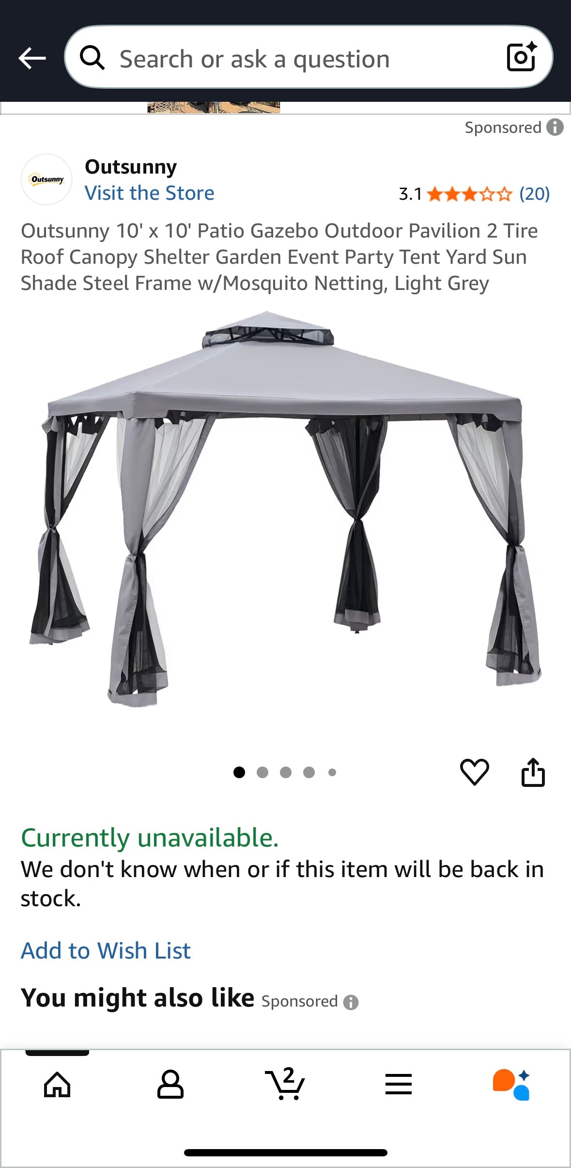 Outsunny 10×10 ft Outdoor Garden Gazebo — Steel Frame with Mosquito Netting, Curtains & Double-Tier Roof (Beige/Black)