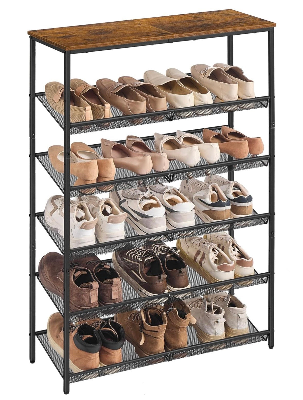 6-Tier Industrial Shoe Rack