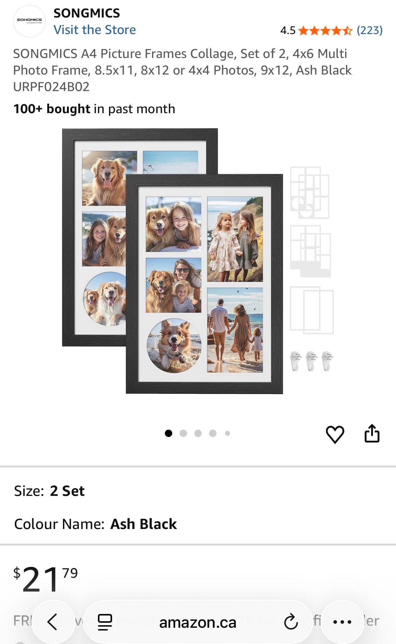 SONGMICS Collage Picture Frame Set (2-Pack)