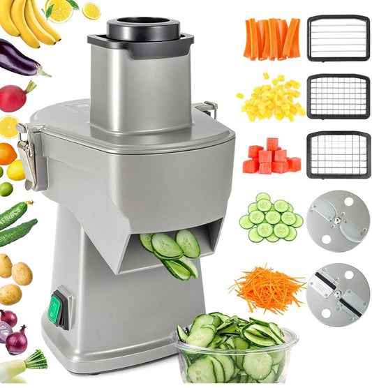 NEW (Open Box) – LLNC Commercial Food Chopper – Stainless Steel 200W Multi-Function Vegetable Dicer & Slicer