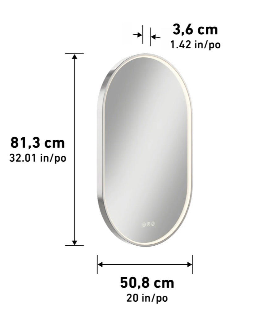 Modern LED Oval Bathroom Mirror