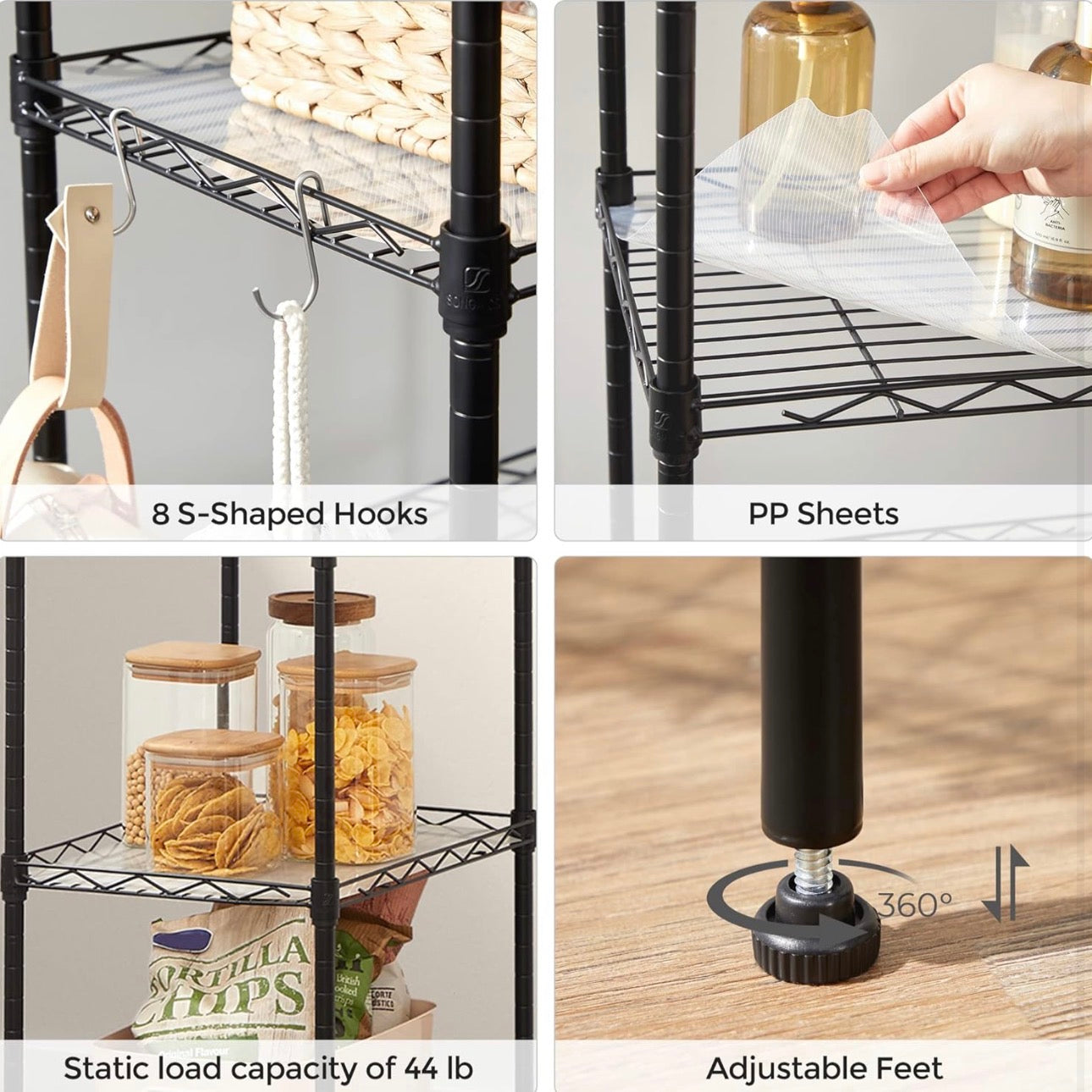 SONGMICS 5-Tier Adjustable Steel Storage Shelf