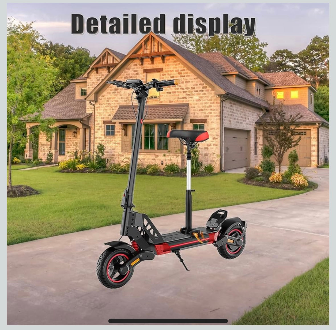 NAWESRVA Adjustable Electric Scooter Seat — Universal Foldable Design (Red/Black)