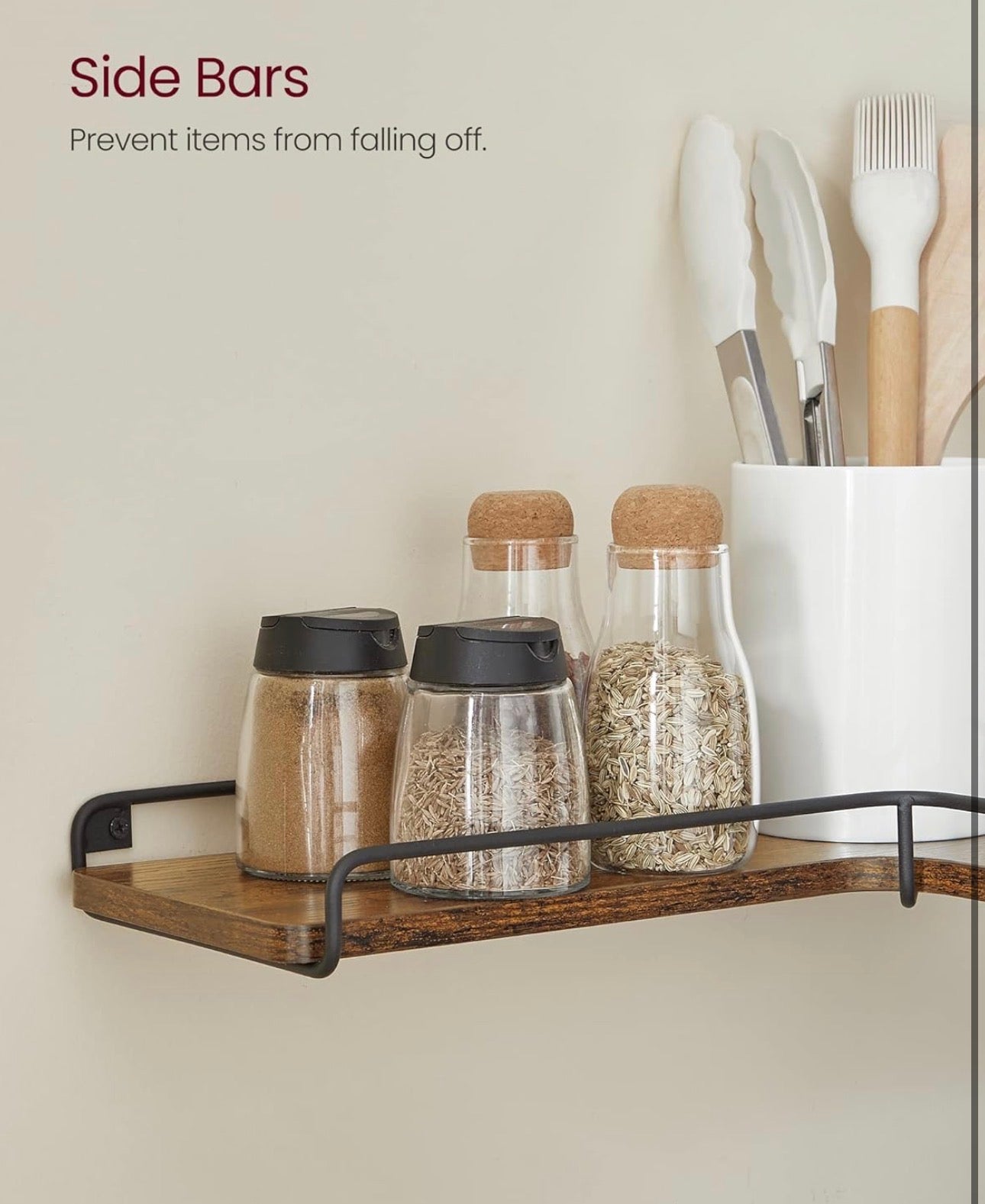 VASAGLE 2-Piece Corner Floating Wall Shelf Set