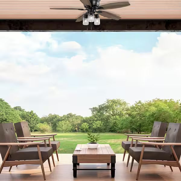 Hampton Bay Stoneridge 52” Matte Black Ceiling Fan