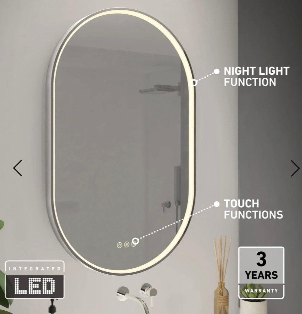 Modern LED Oval Bathroom Mirror