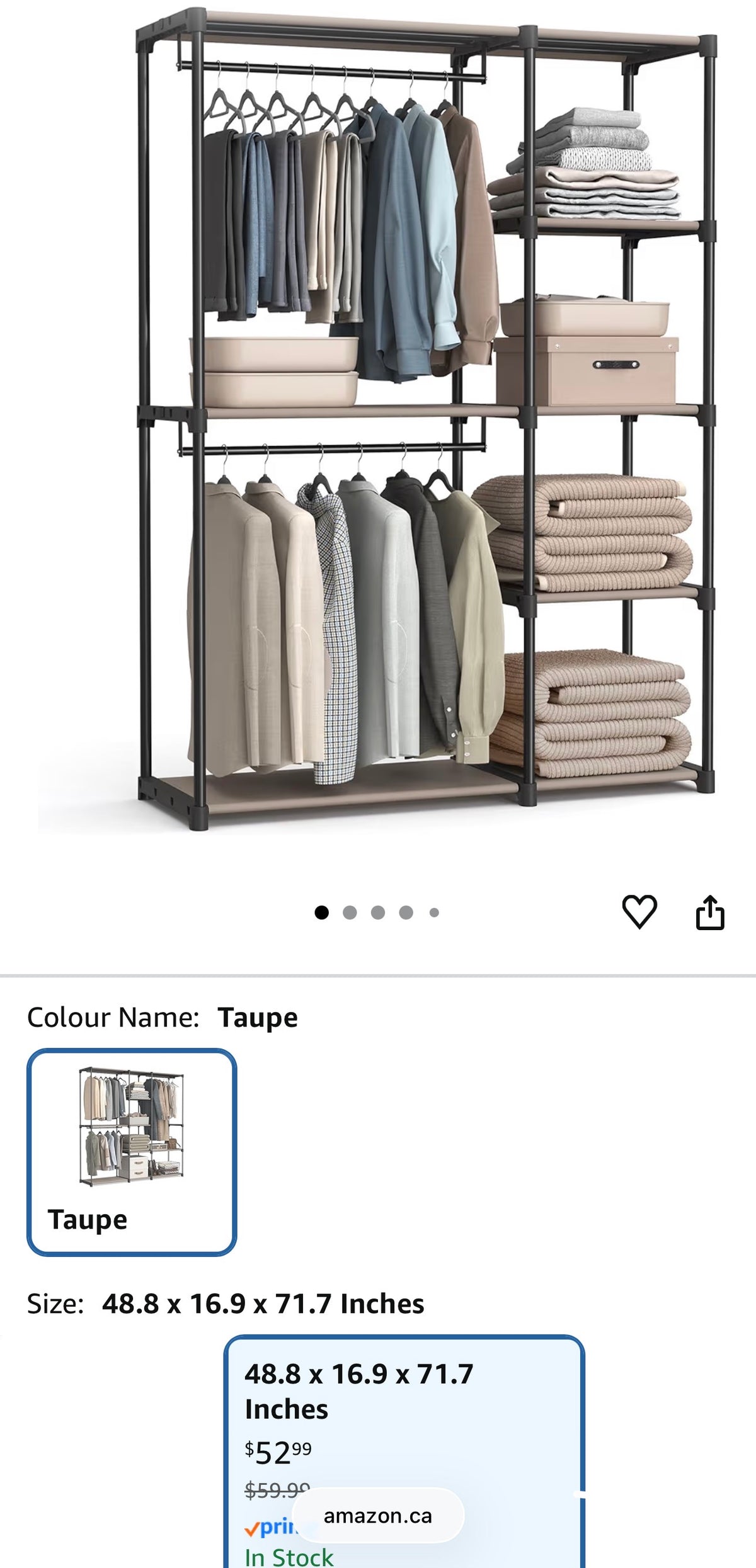 SONGMICS Portable Closet Organizer