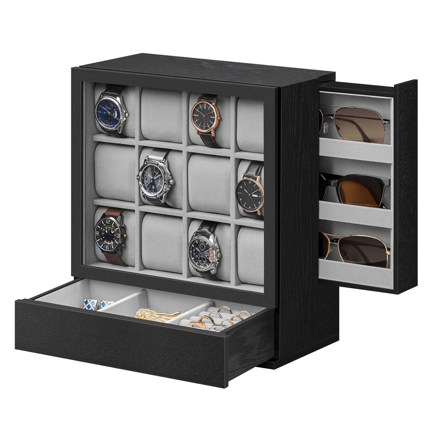 SONGMICS Vertical Watch Box with Drawers