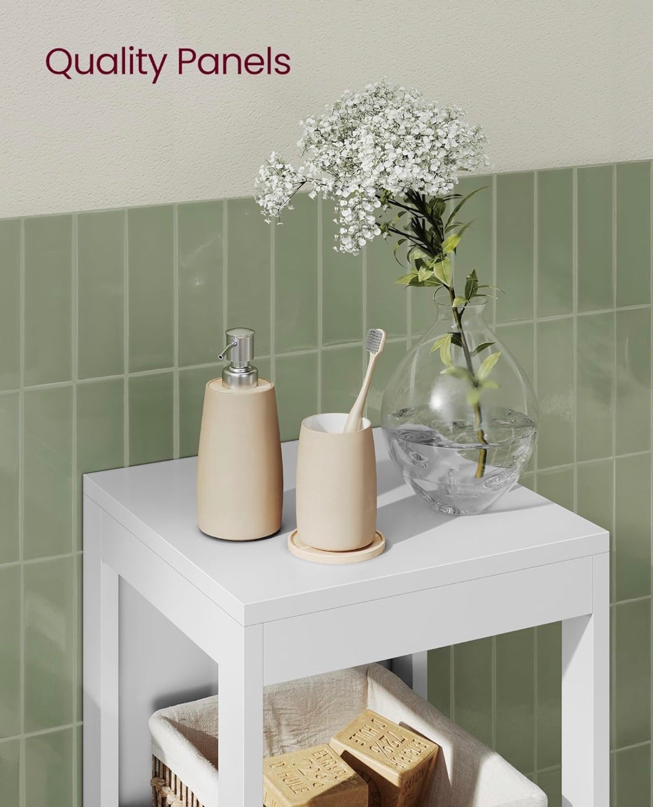 VASAGLE Slim Freestanding Bathroom Storage Cabinet