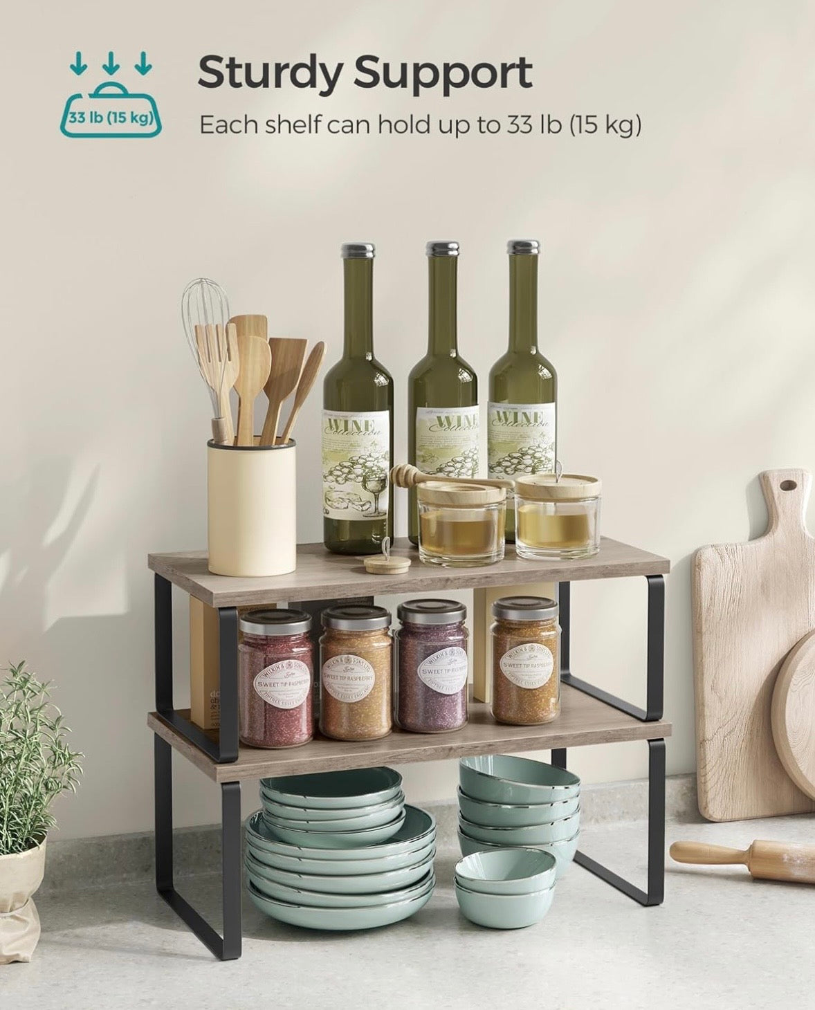 4-Piece Expandable Cabinet & Countertop Organizer Shelf Set
