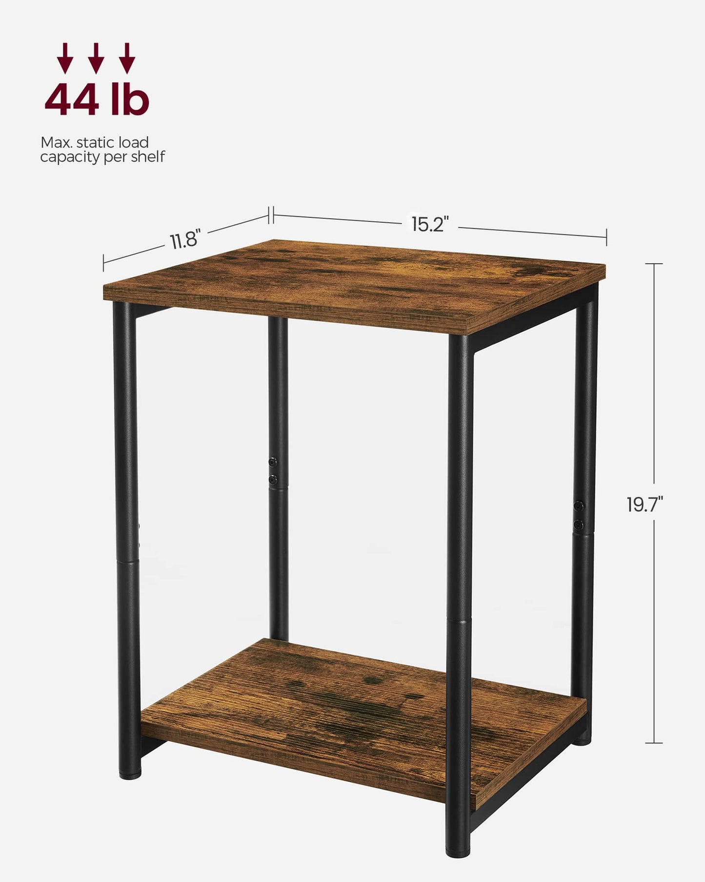 VASAGLE Industrial Side Tables – Set of 2
