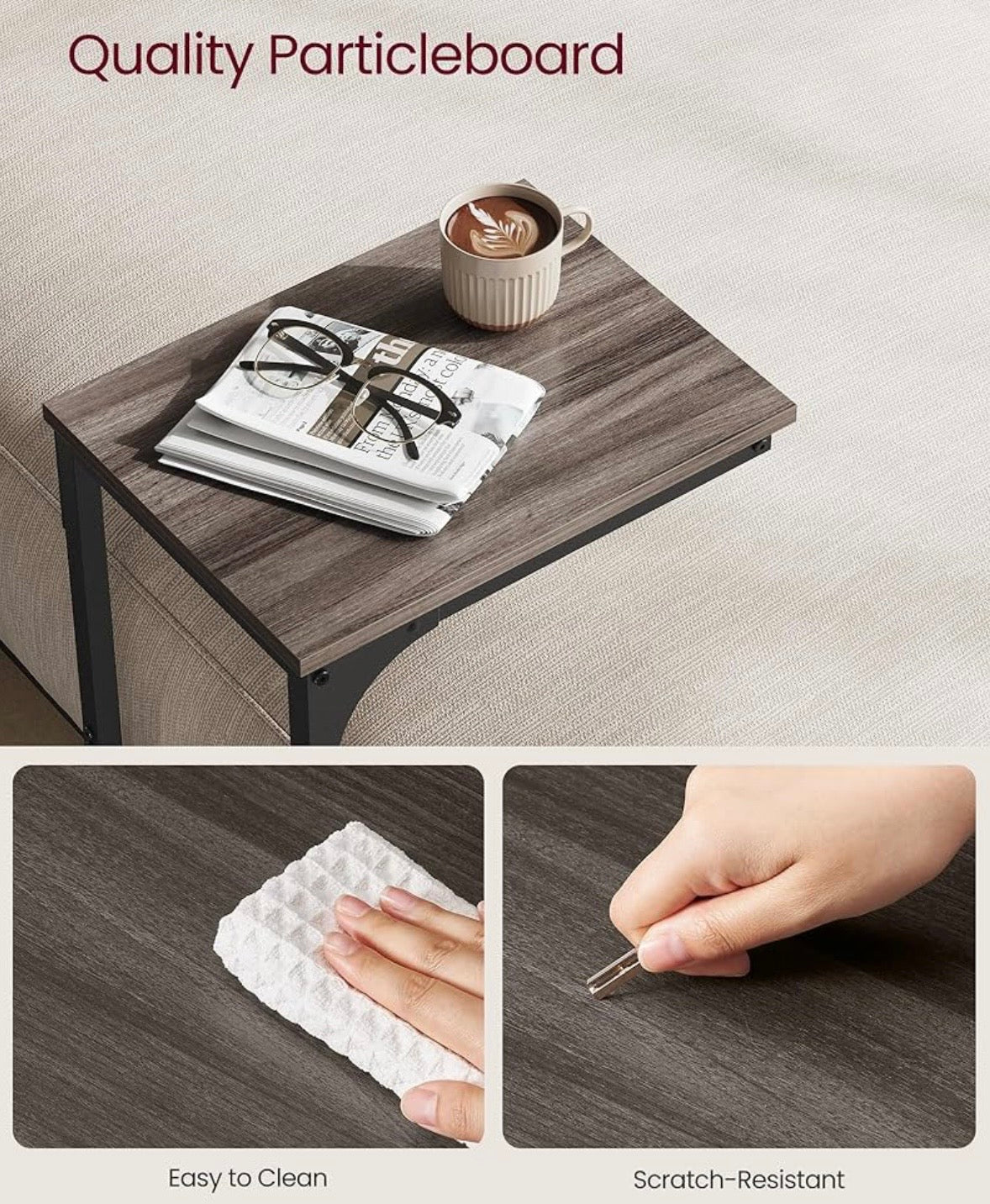 VASAGLE C-Shaped Side Table