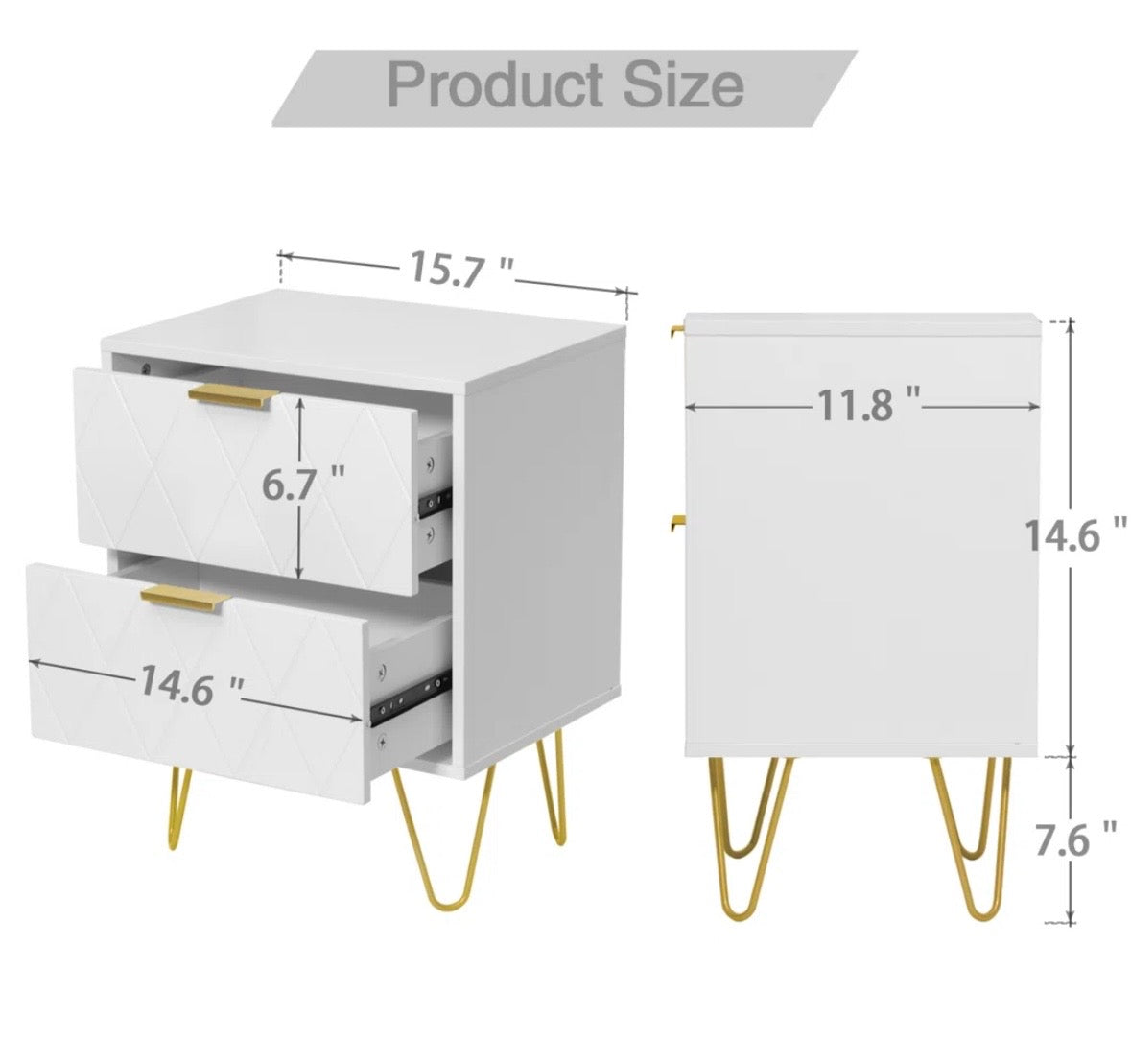 Modern 2-Drawer Nightstand