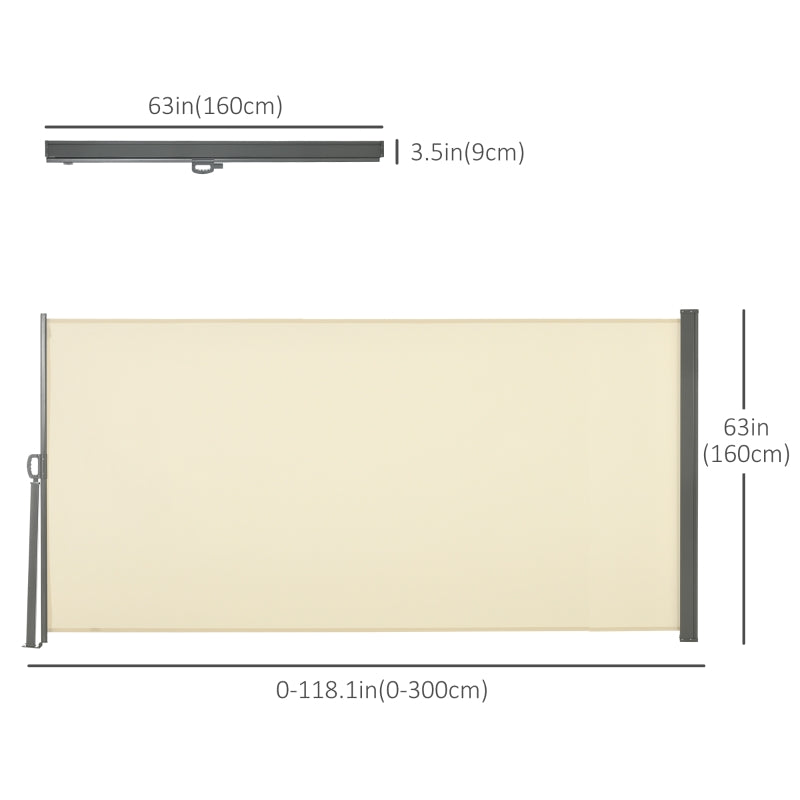 Outsunny Retractable Patio Privacy Side Awning