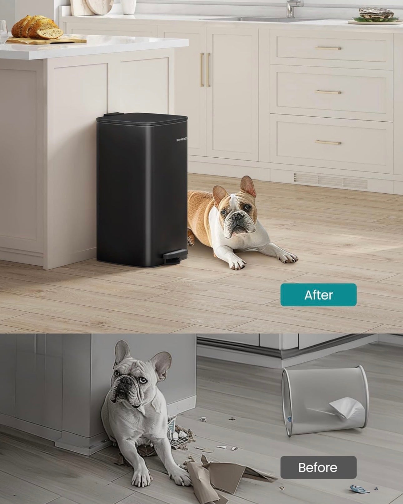 SONGMICS 8-Gallon Stainless Steel Step-On Trash Can