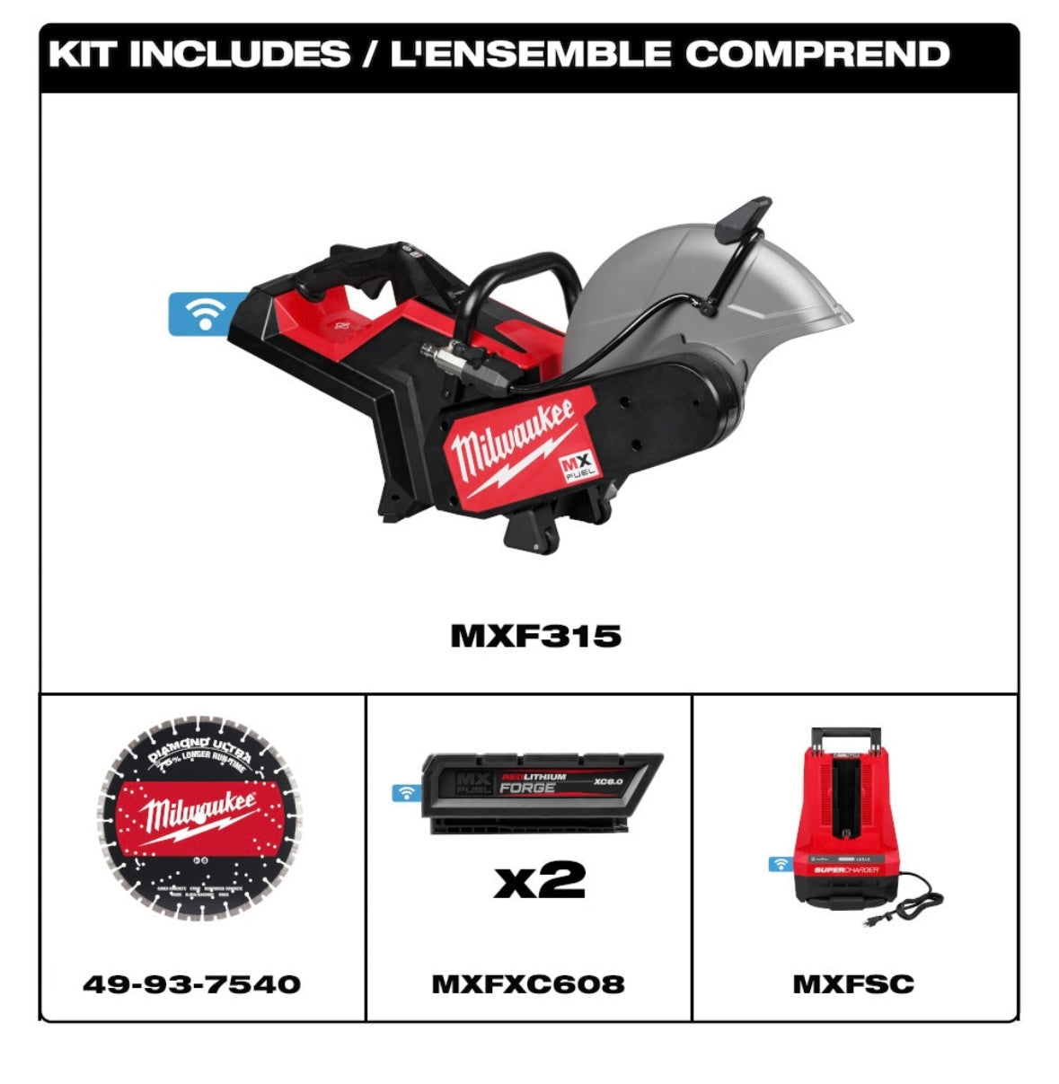 Milwaukee MX FUEL 14″ Cut-Off Saw w/ RAPIDSTOP Brake – Includes 2 Forge XC8.0 Batteries & Super Charger
