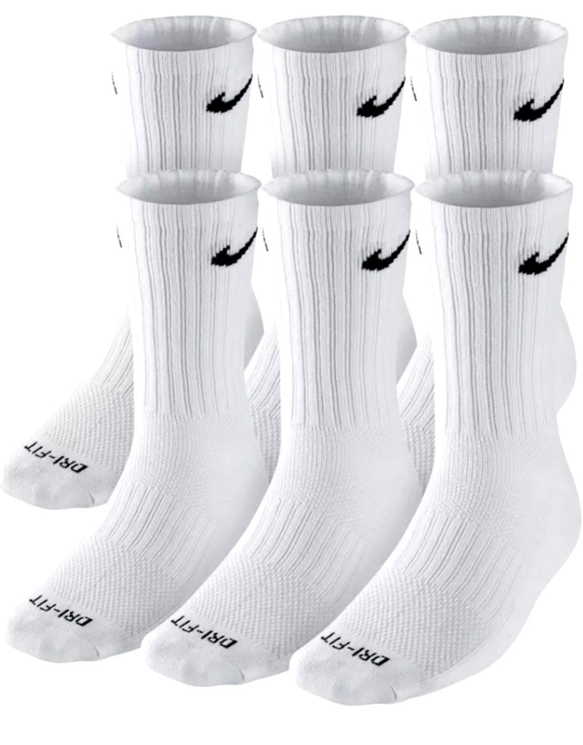 Nike Everyday Cushion Crew Socks – 6-Pair Pack (Black or White )