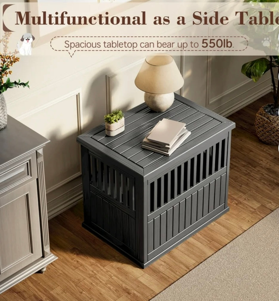 Modern Dog Crate End Table – Decorative Pet Kennel Furniture