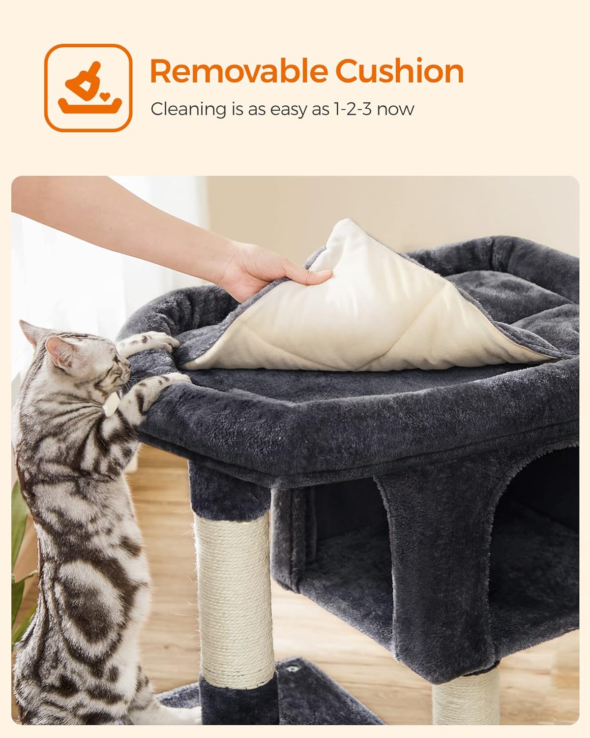 Multi-Level Cat Tree with Large Perch & Dual Cat Caves