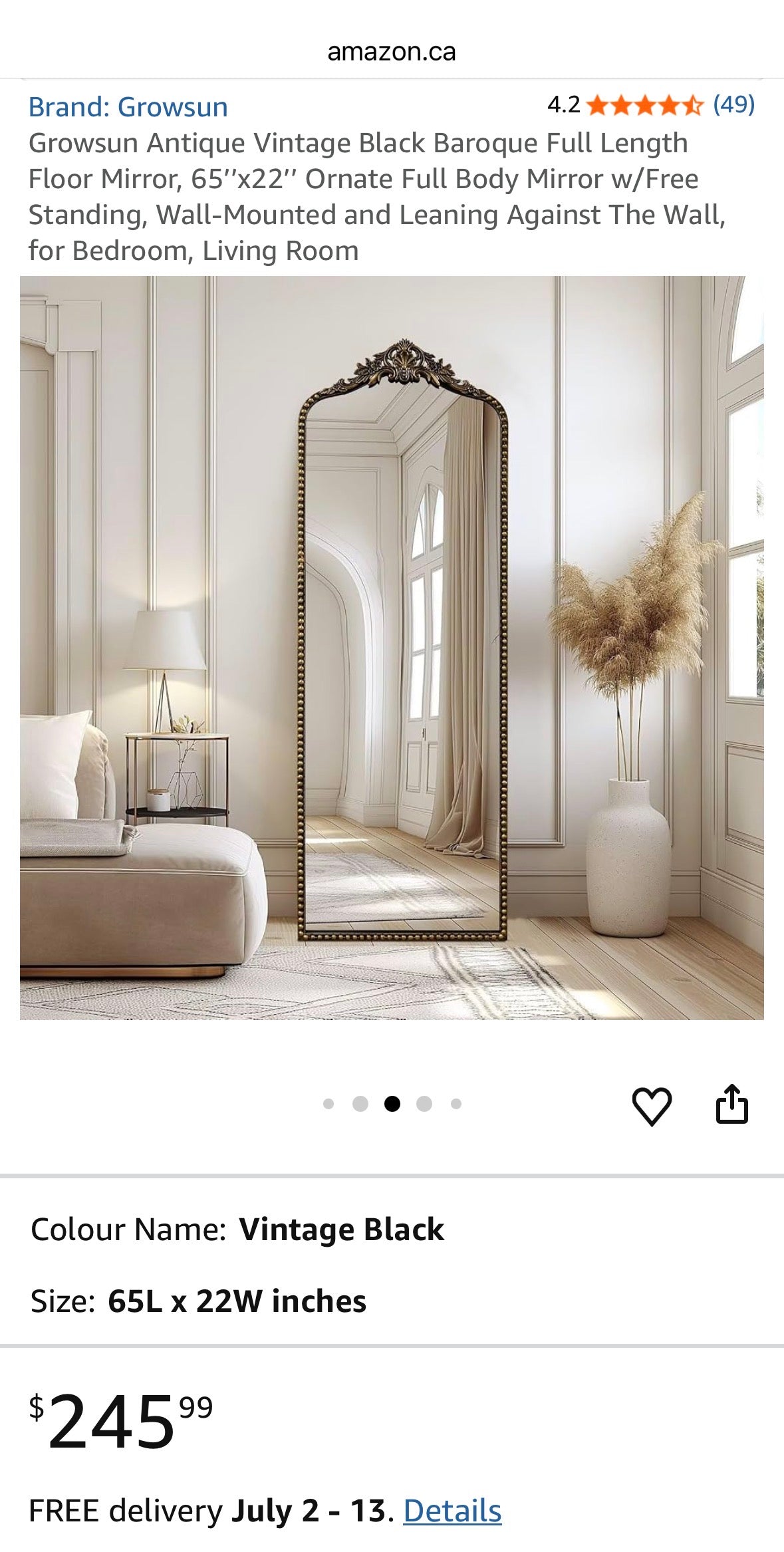 Antique Baroque Full-Length Mirror – Vintage Gold