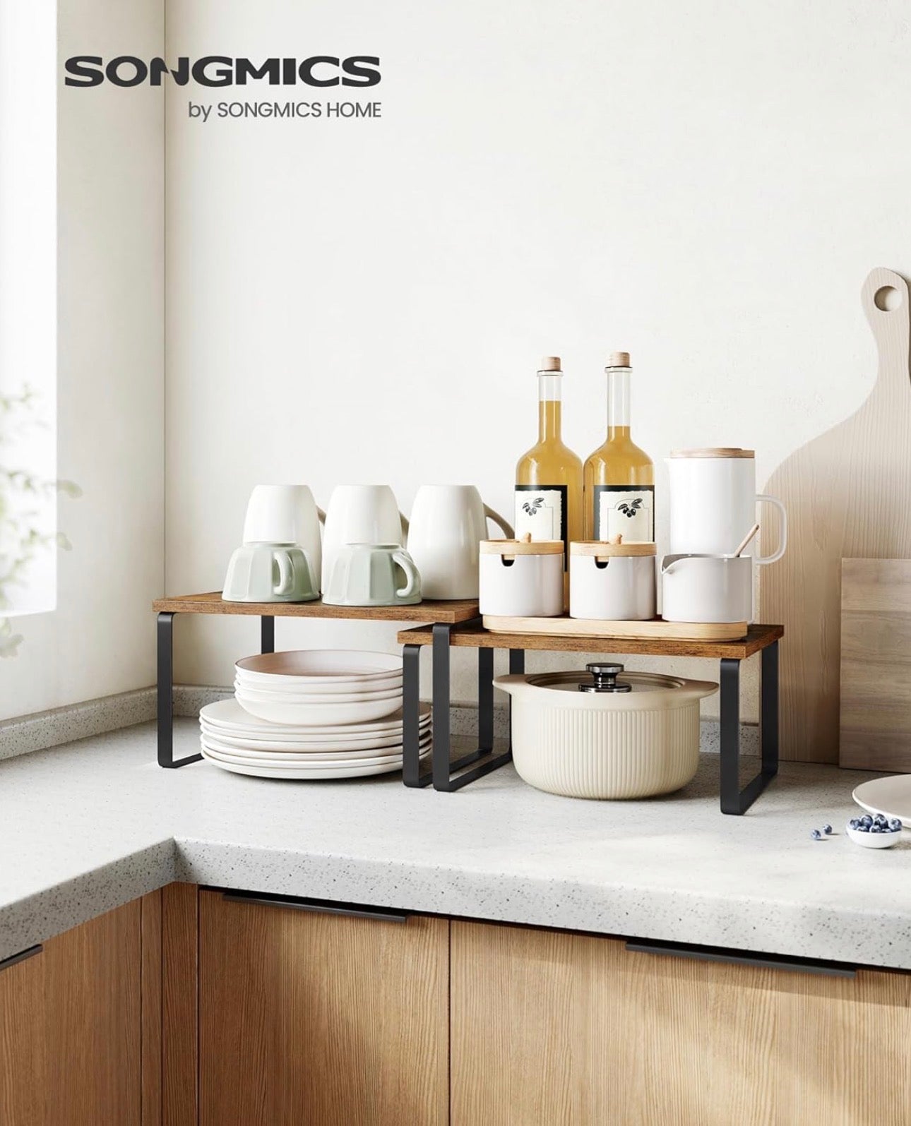 SONGMICS 2- Piece or 4-Piece Expandable Countertop Organizer