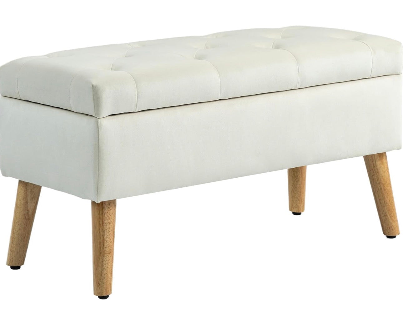 HOMCOM Tufted Storage Ottoman Bench