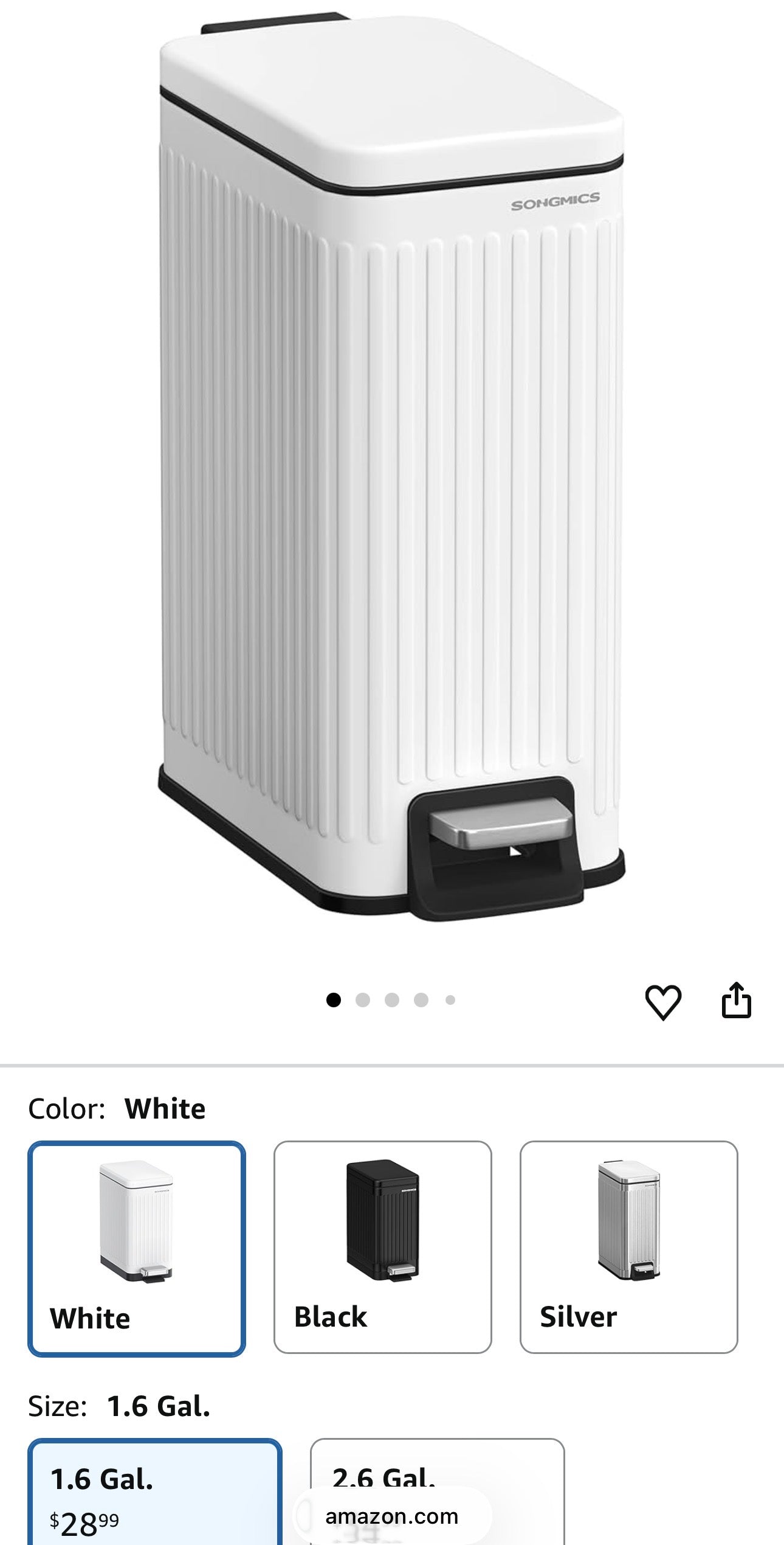 Slim Stainless Steel Step Trash Can
