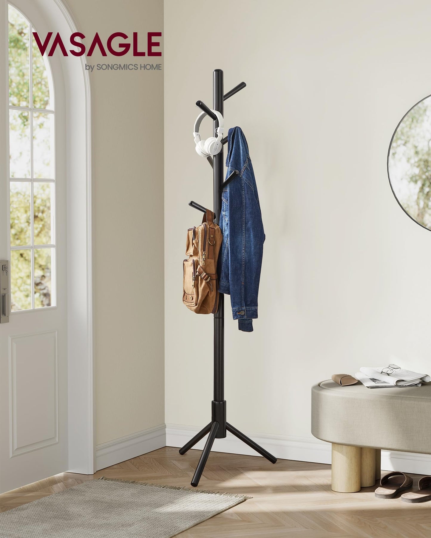 Solid Wood Freestanding Coat Rack