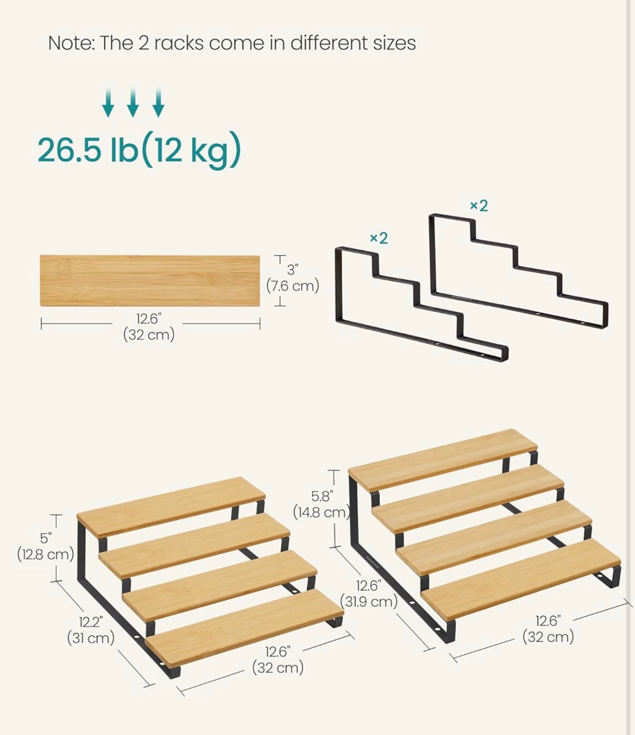 SONGMICS 4-Tier Expandable Spice Rack